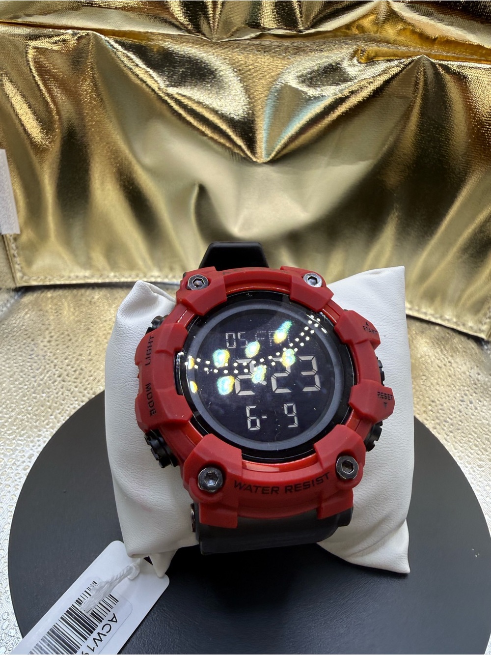 Red Digital Sports Watch with Black Strap - Rugged Water-Resistant Design
